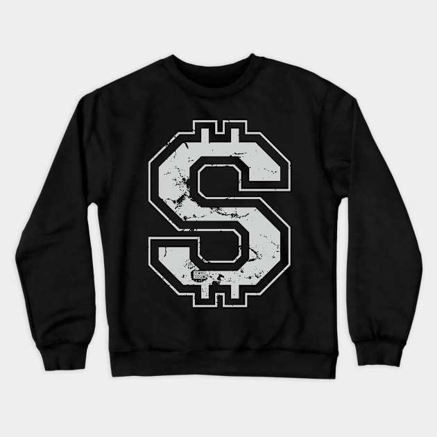 Dollar $ Sign Gray Jersey Sports Athletic Player Crewneck Sweatshirt by porcodiseno